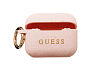 Фото — Чехол для наушников GUESS с кольцом для AirPods Pro, светло-розовый